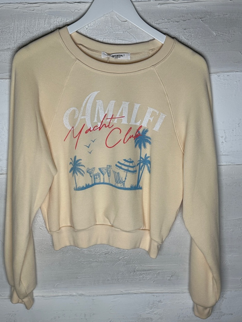 New w tags. Amalfi Yacht Club sweatshirt. Project Social T. Butter yellow